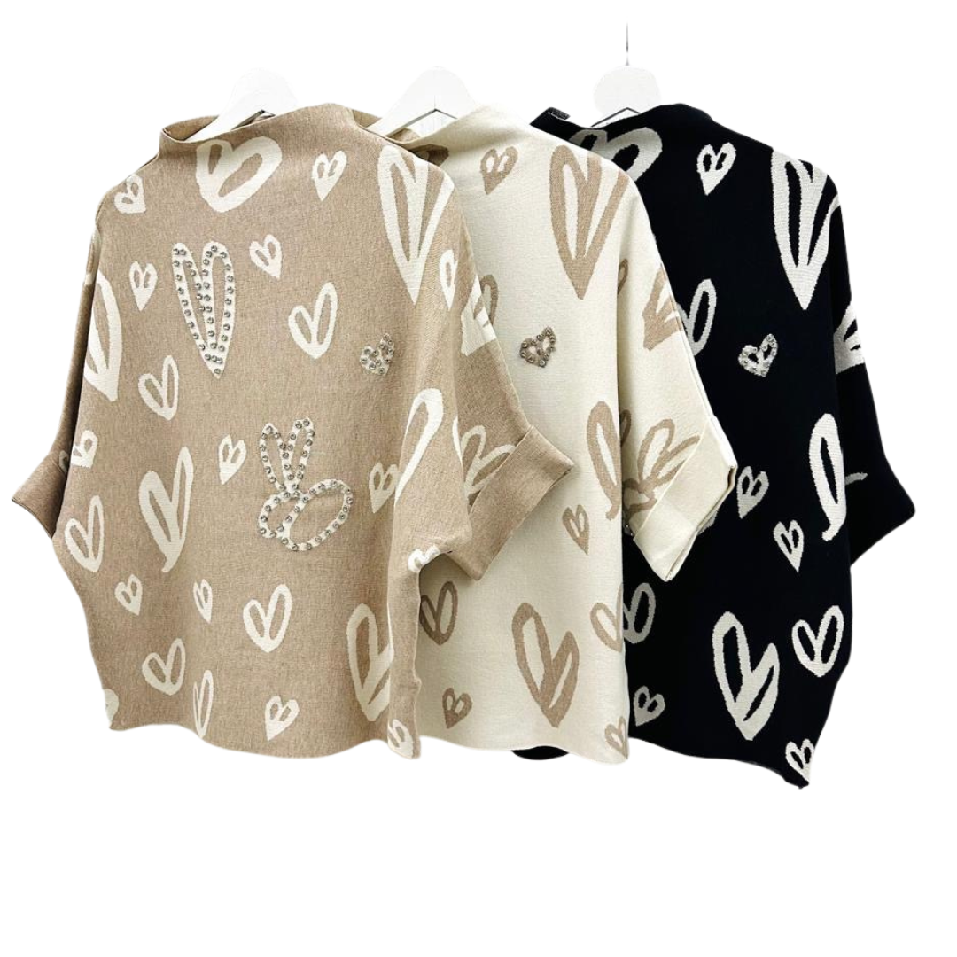 Blusa punto con corazones