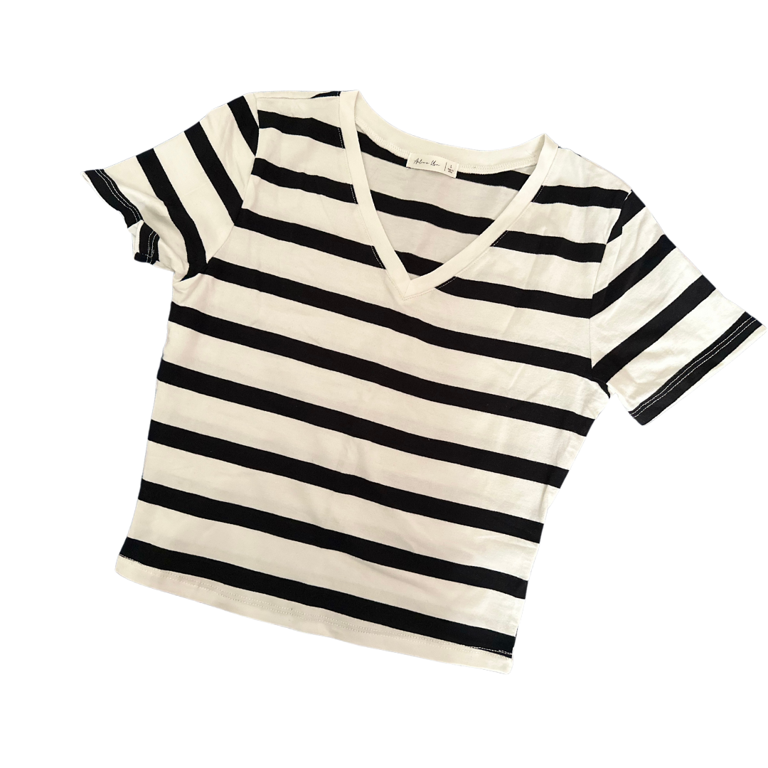 Blusa corta rayada