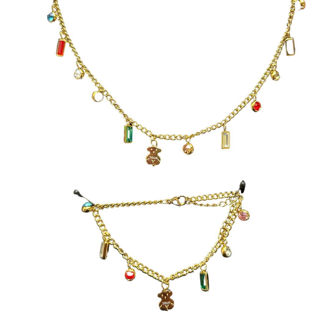 Set oso piedras colores